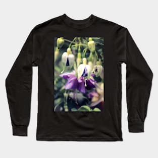 Purple Fuchsia Flowers Long Sleeve T-Shirt